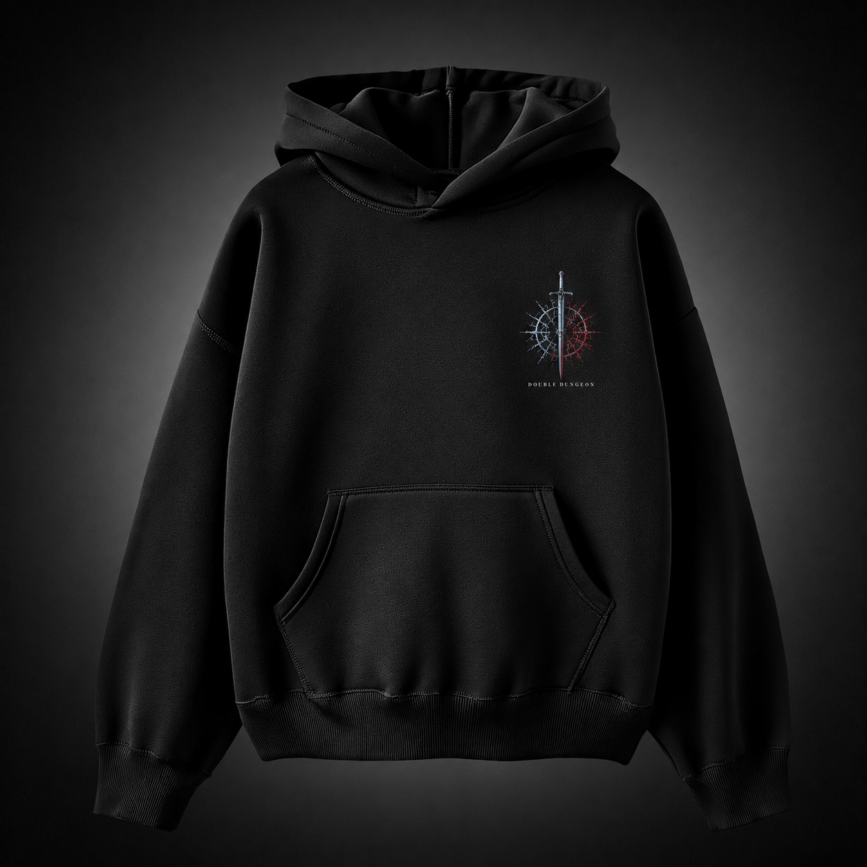 Black hoodie with Sung Jin-Woo Solo Leveling Double Dungeon graphic – photo 2