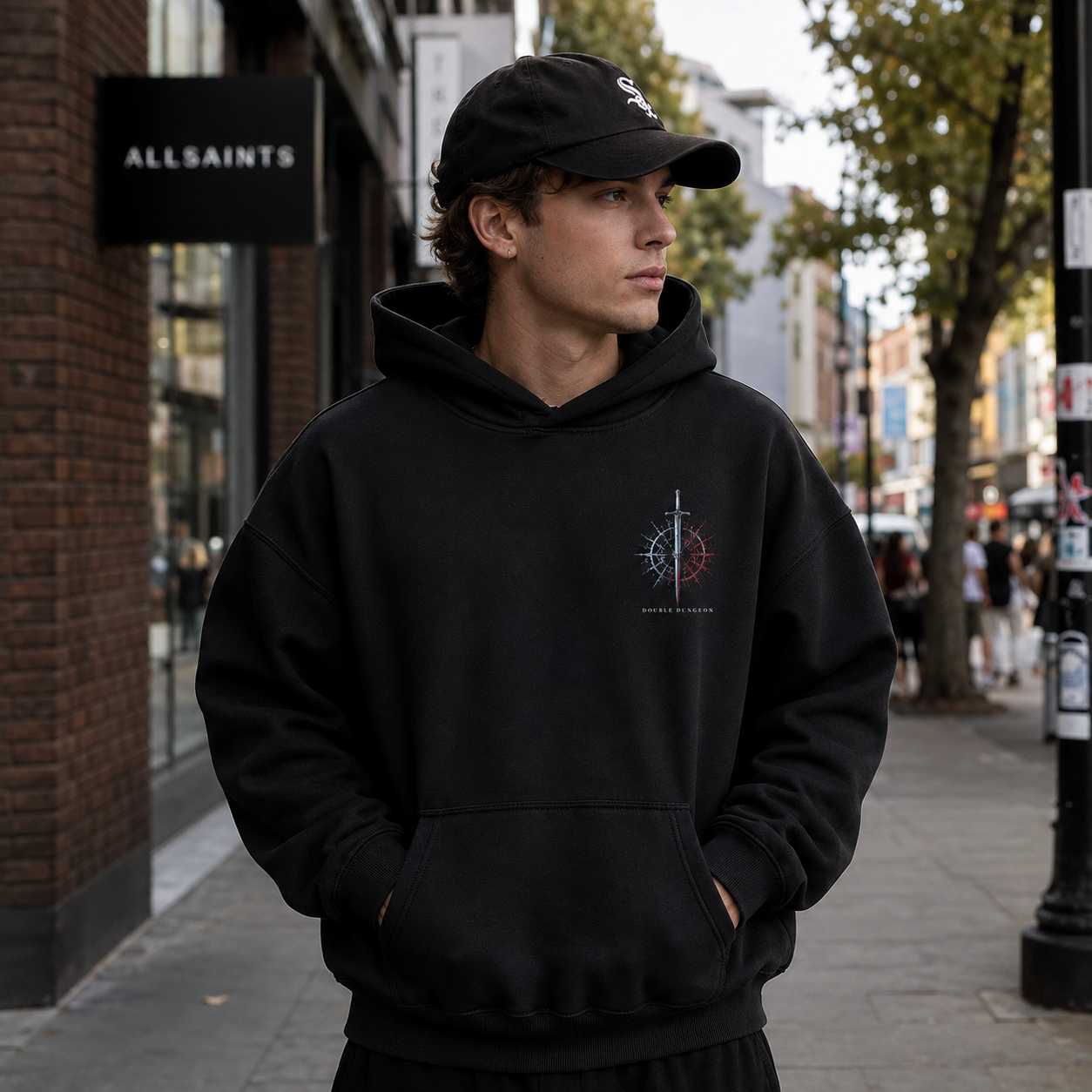 Black hoodie with Sung Jin-Woo Solo Leveling Double Dungeon graphic – photo 4