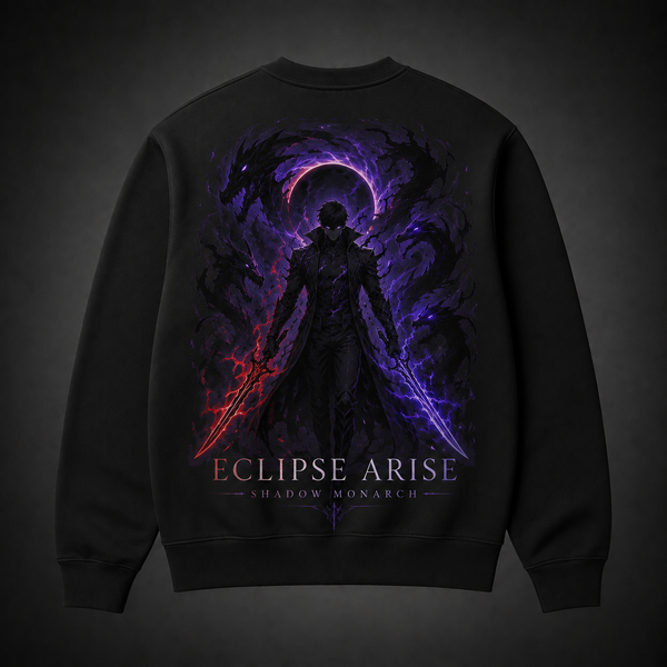 Black sweatshirt with Sung Jin-Woo Solo Leveling Eclipse Arise graphic – photo 1