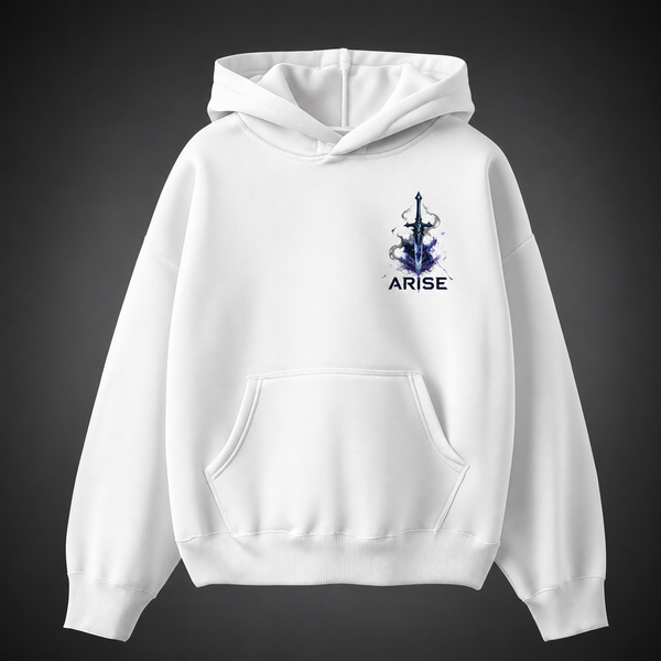 White hoodie with Sung Jin-Woo Solo Leveling Jin-Woo Shadow Monarch graphic – photo 2