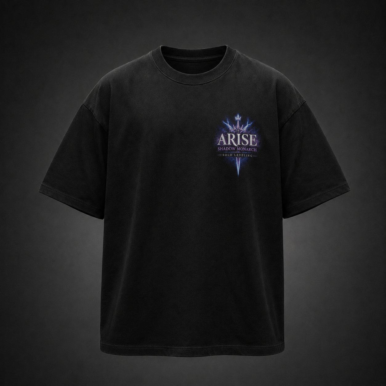 Black t-shirt with Sung Jin-Woo Solo Leveling Monarch Of Shadows graphic – photo 1