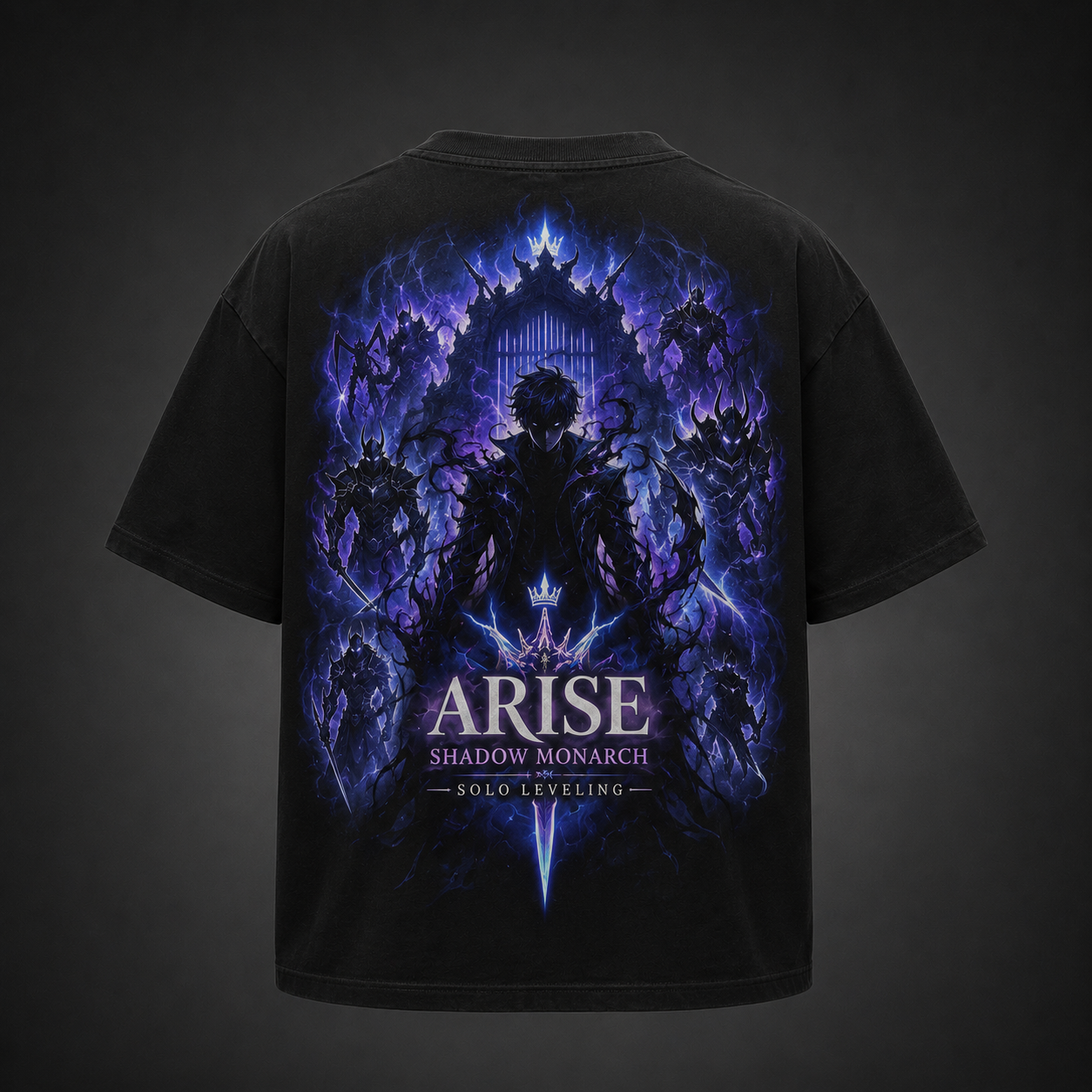 Black t-shirt with Sung Jin-Woo Solo Leveling Monarch Of Shadows graphic – photo 2