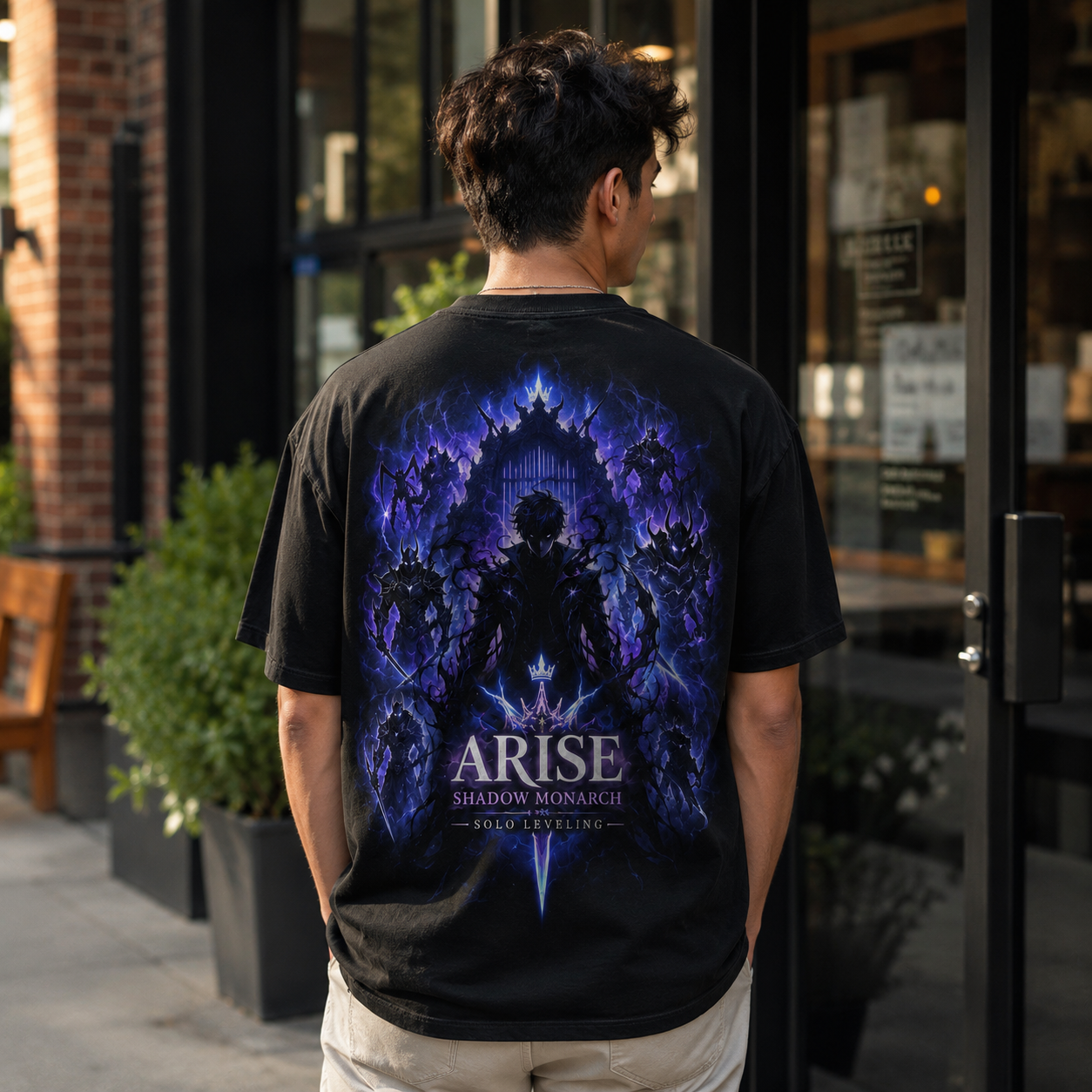 Black t-shirt with Sung Jin-Woo Solo Leveling Monarch Of Shadows graphic – photo 4