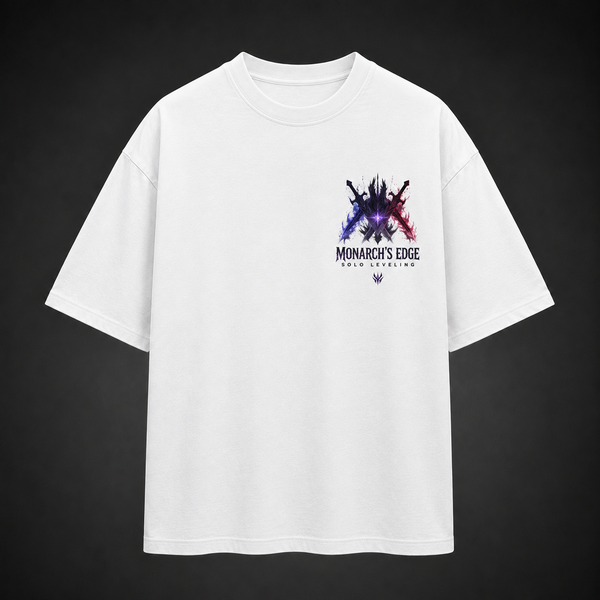 White t-shirt with Sung Jin-Woo Solo Leveling Monarch's Edge graphic – photo 2
