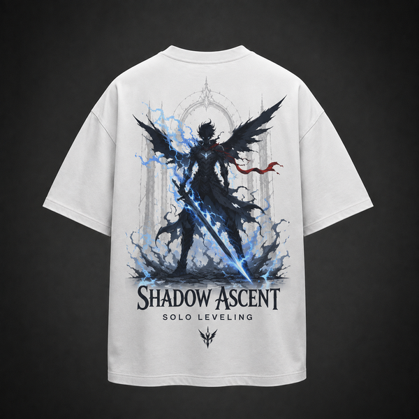 White t-shirt with Sung Jin-Woo Solo Leveling Shadow Ascent graphic – photo 1