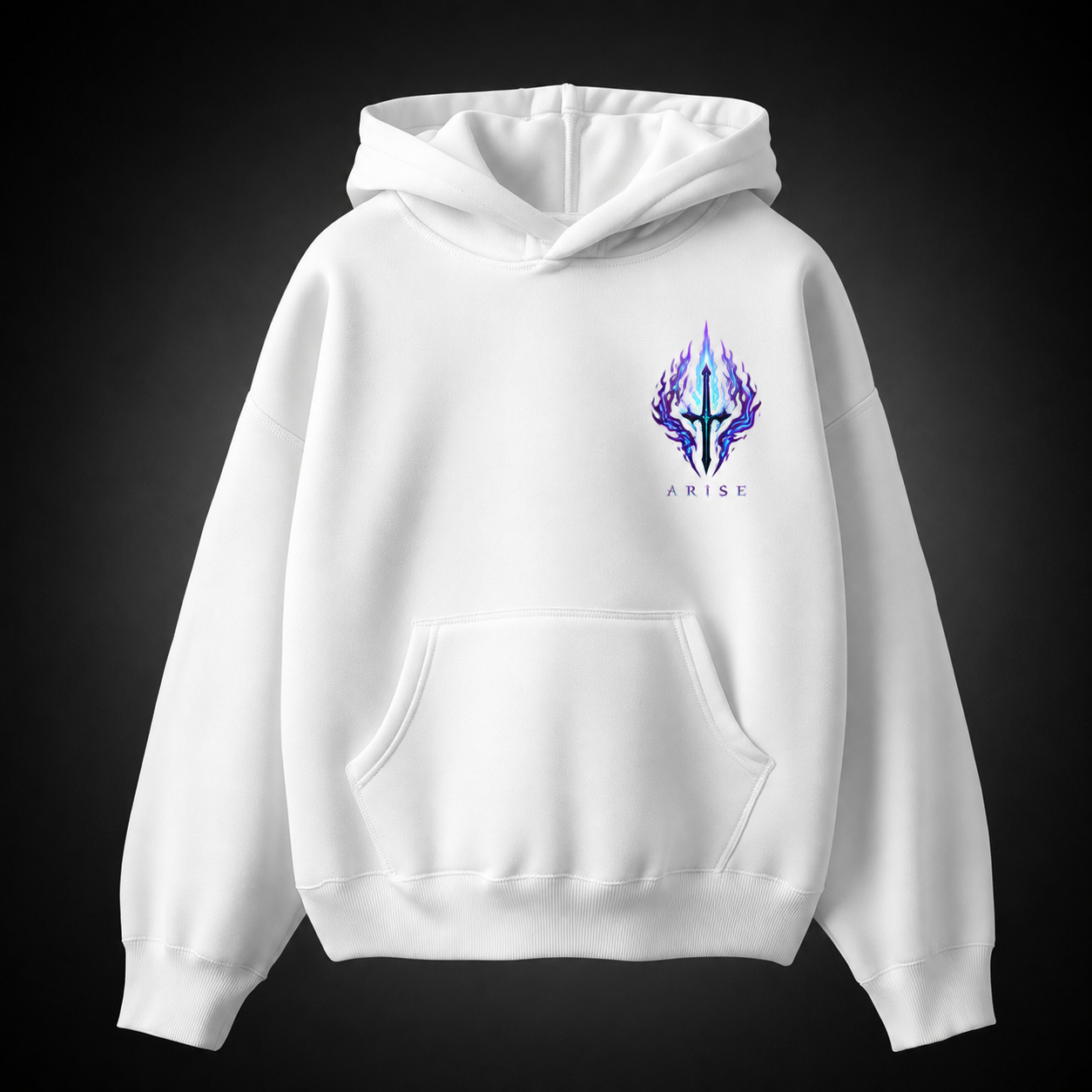 White hoodie with Sung Jin-Woo Solo Leveling Shadow Legion graphic – photo 2