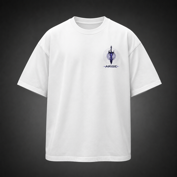 White t-shirt with Sung Jin-Woo Solo Leveling Shadow Monarch Arise graphic – photo 2
