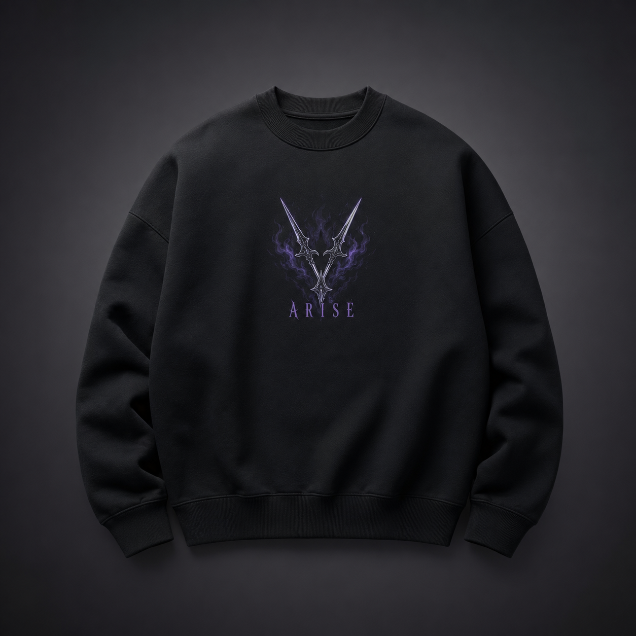 Black sweatshirt with Sung Jin-Woo Solo Leveling Shadow Monarch graphic – photo 2