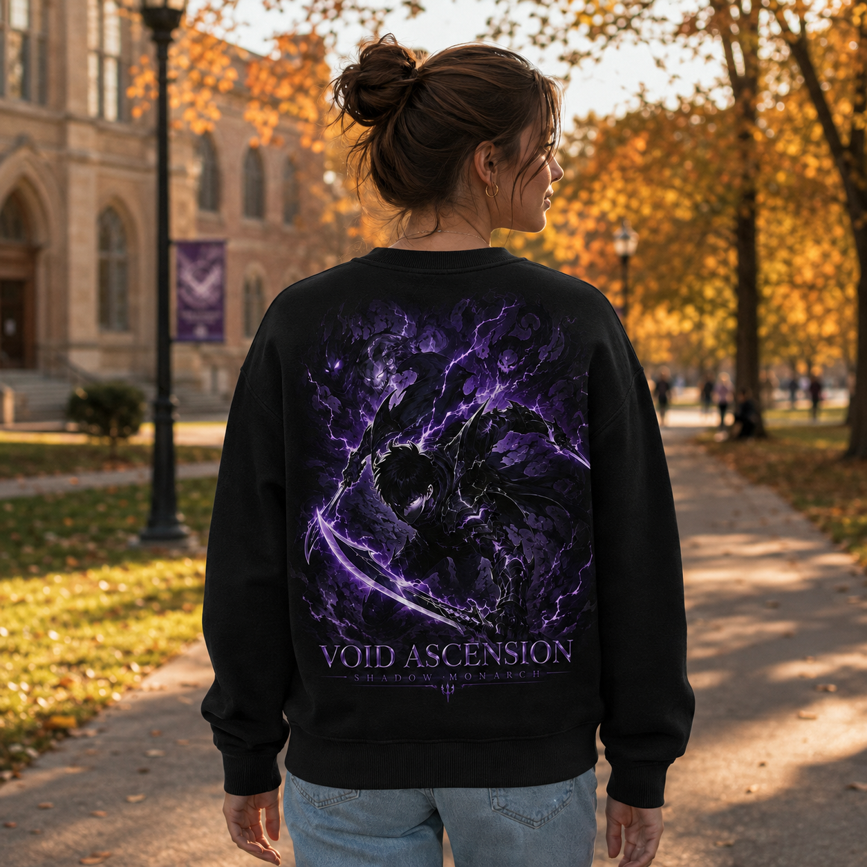 Black sweatshirt with Sung Jin-Woo Solo Leveling Void Ascension graphic – photo 3