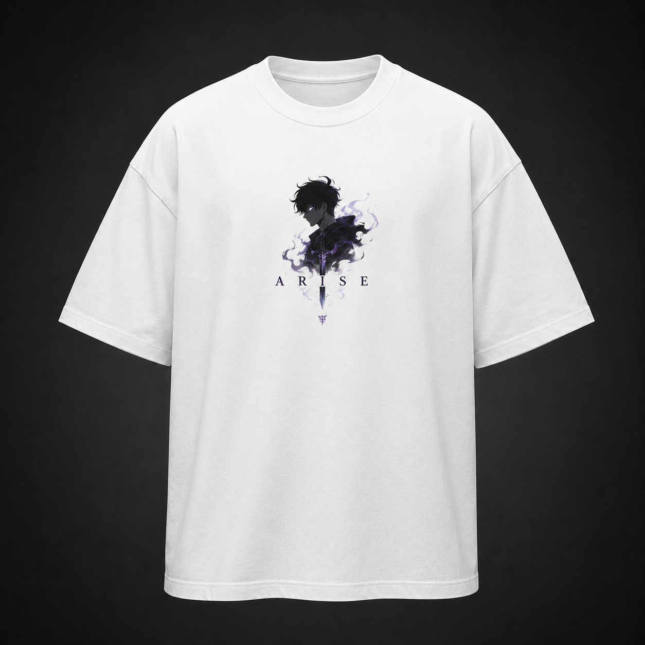 White t-shirt with Sung Jinwoo Solo Leveling Monarch Of Shadows graphic – photo 2