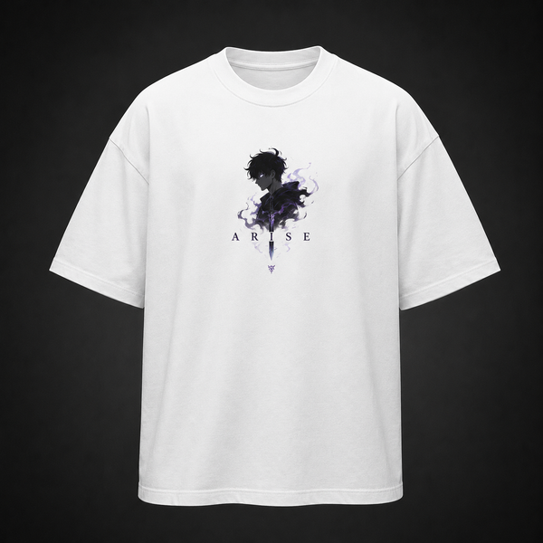 White t-shirt with Sung Jinwoo Solo Leveling Monarch Of Shadows graphic – photo 2