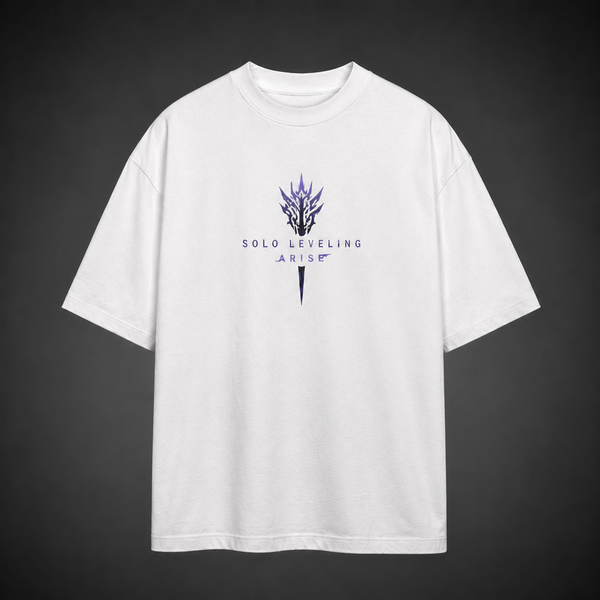 White t-shirt with Sung Jinwoo Solo Leveling Strongest Hunter Cover graphic – photo 2