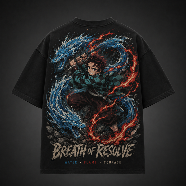 Black t-shirt with Tanjiro Kamado Demon Slayer Breath Of Resolve graphic – photo 1