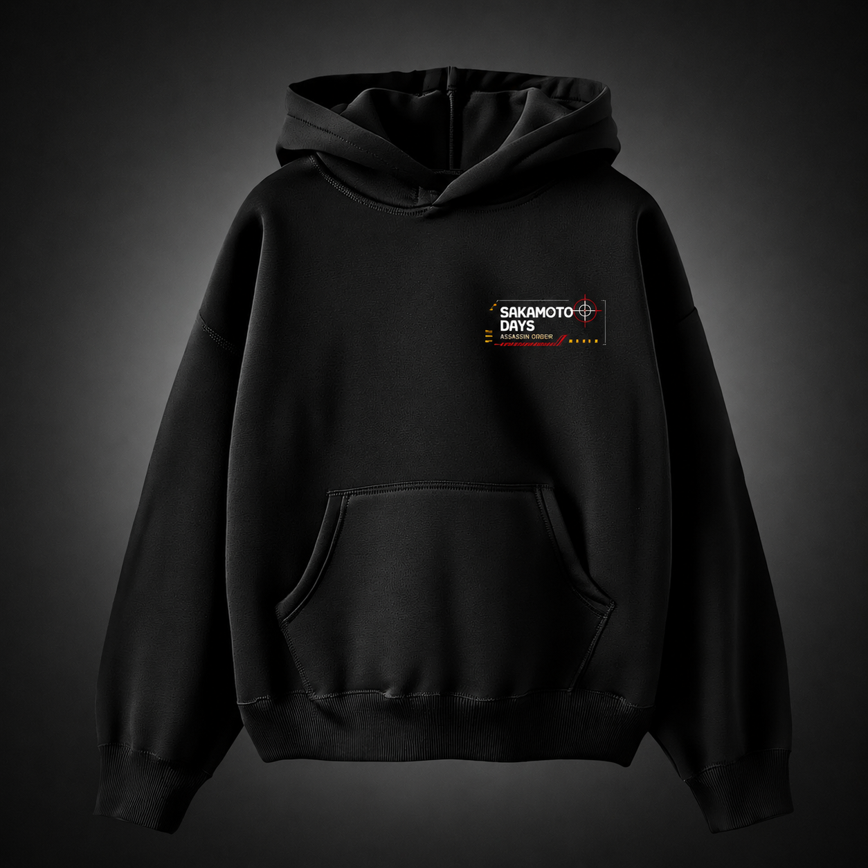 Black hoodie with Taro Sakamoto Sakamoto Days Assassin Order graphic – photo 2