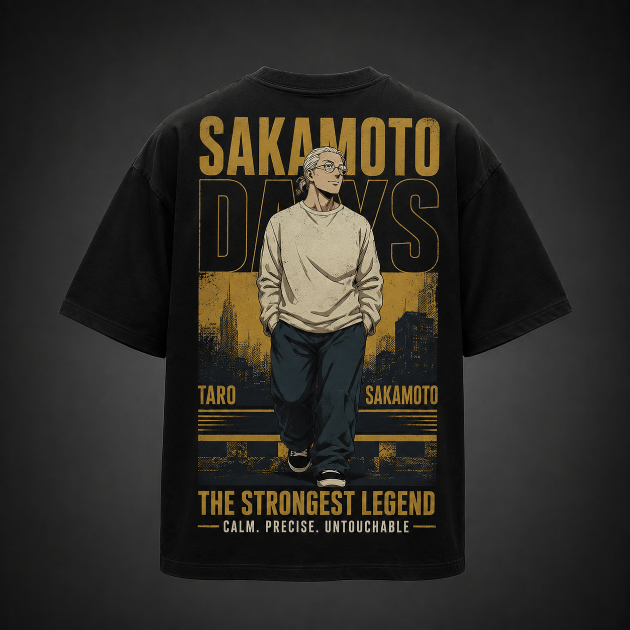 Black t-shirt with Taro Sakamoto Sakamoto Days The Strongest Legend graphic – photo 1