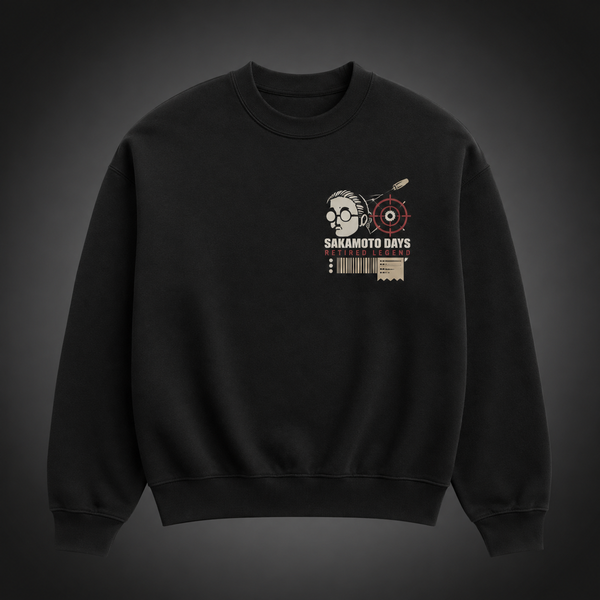 Black sweatshirt with Taro Sakamoto & Shin Asakura Sakamoto Days Retired Legend graphic – photo 2