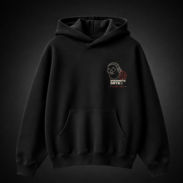 Black hoodie with Taro Sakamoto & Shin Asakura Sakamoto Days Thats The Code graphic – photo 2