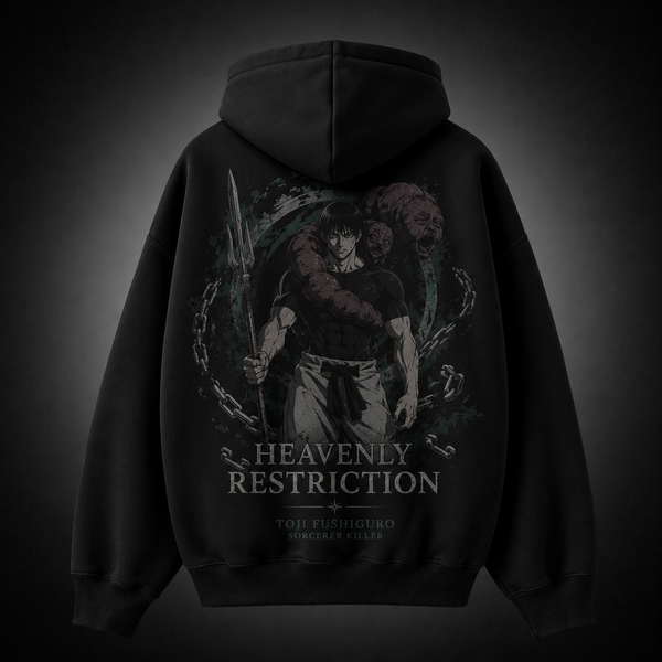 Black hoodie with Toji Fushiguro Jujutsu Kaisen Heavenly Restriction graphic – photo 1