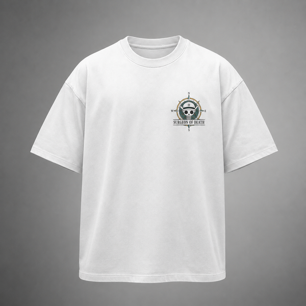 White t-shirt with Trafalgar Law One Piece Surgeon Of Death graphic – photo 2