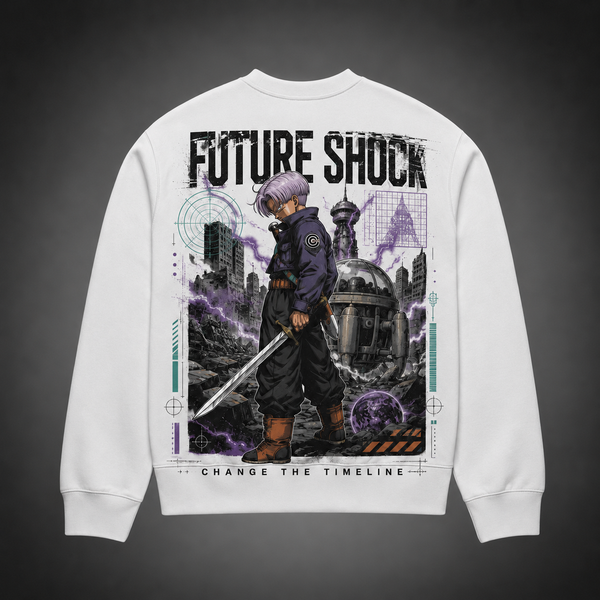 White sweatshirt with Trunks Dragon Ball Future Shock graphic – photo 1