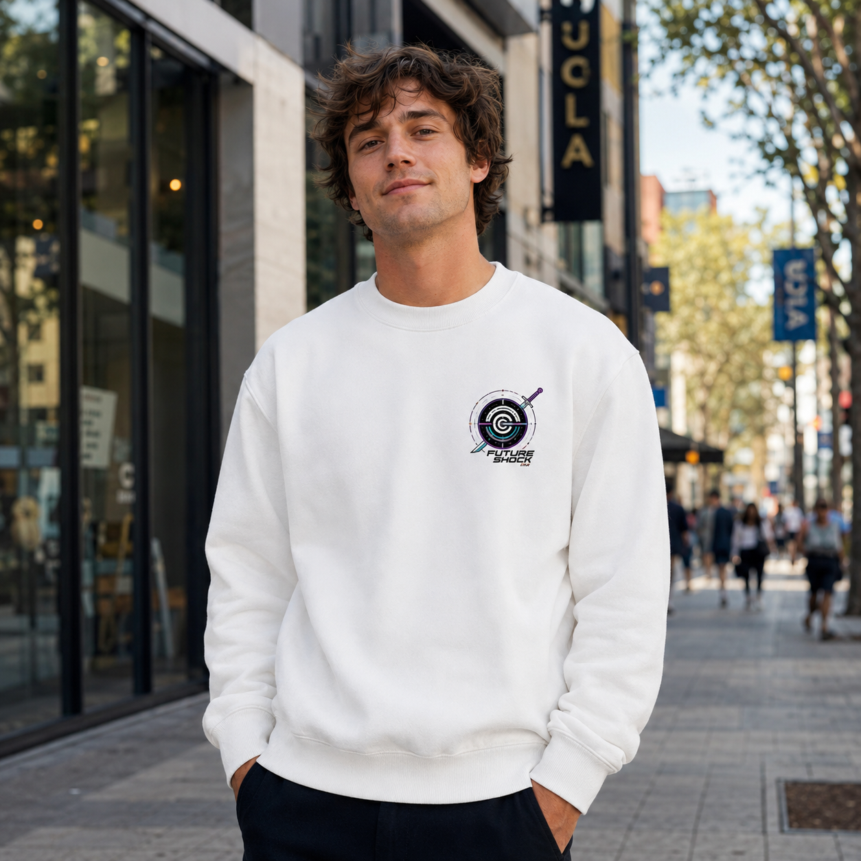 White sweatshirt with Trunks Dragon Ball Future Shock graphic – photo 4