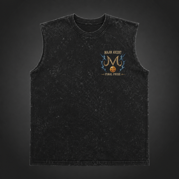 Washed black tank top with Vegeta & Cell Dragon Ball Majin Ascent graphic – photo 2