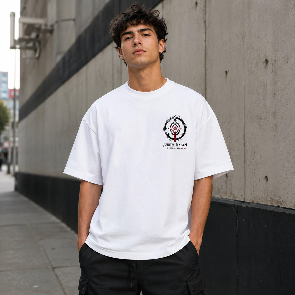 White t-shirt with Yuji Itadori Jujutsu Kaisen Vessel King Of Curses graphic – photo 4